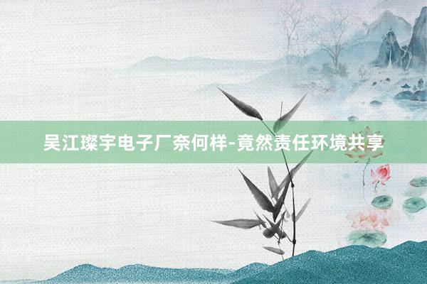 吴江璨宇电子厂奈何样-竟然责任环境共享